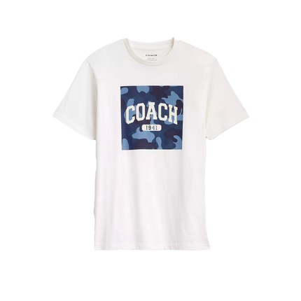 Coach Men's Camo Square Classic T-Shirt Vintage Ivory