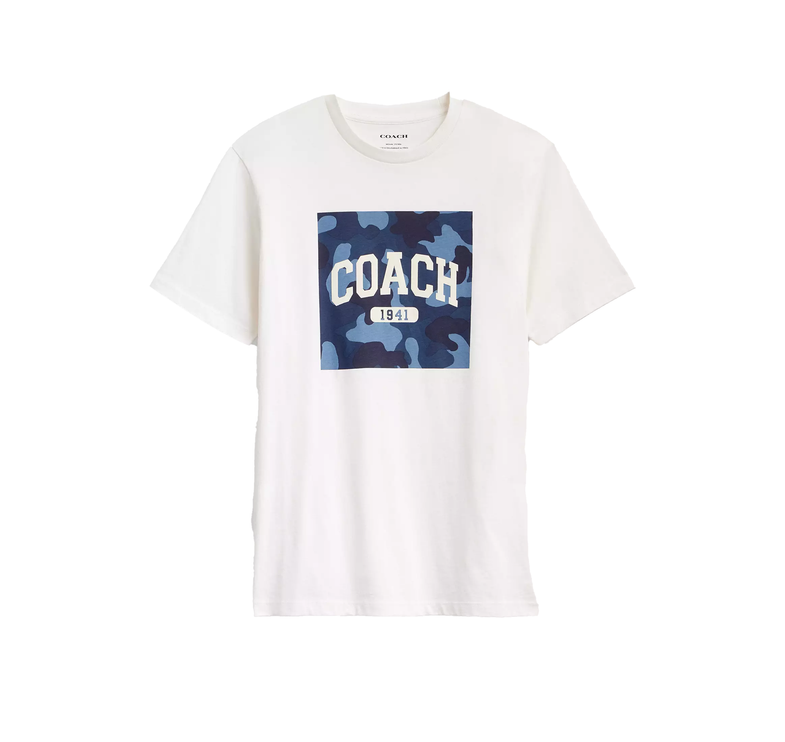 Coach Men's Camo Square Classic T-Shirt Vintage Ivory