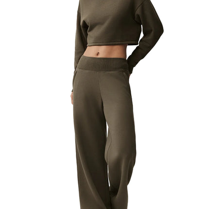 alo Women's Serenity Wide Leg Sweatpant Olive Tree