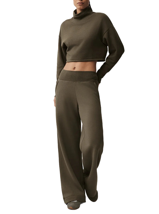 alo Women's Serenity Wide Leg Sweatpant Olive Tree