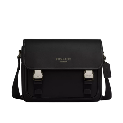 Coach Unisex Racer Messenger Bag Gunmetal/Black