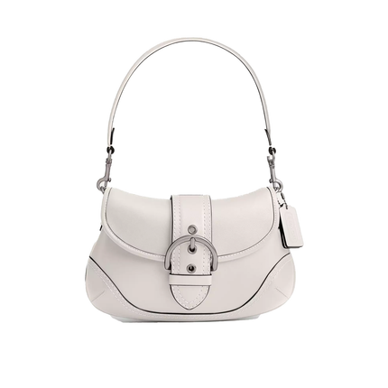 Coach Women's Soho Flap Bag In Regenerative Leather Silver/Chalk