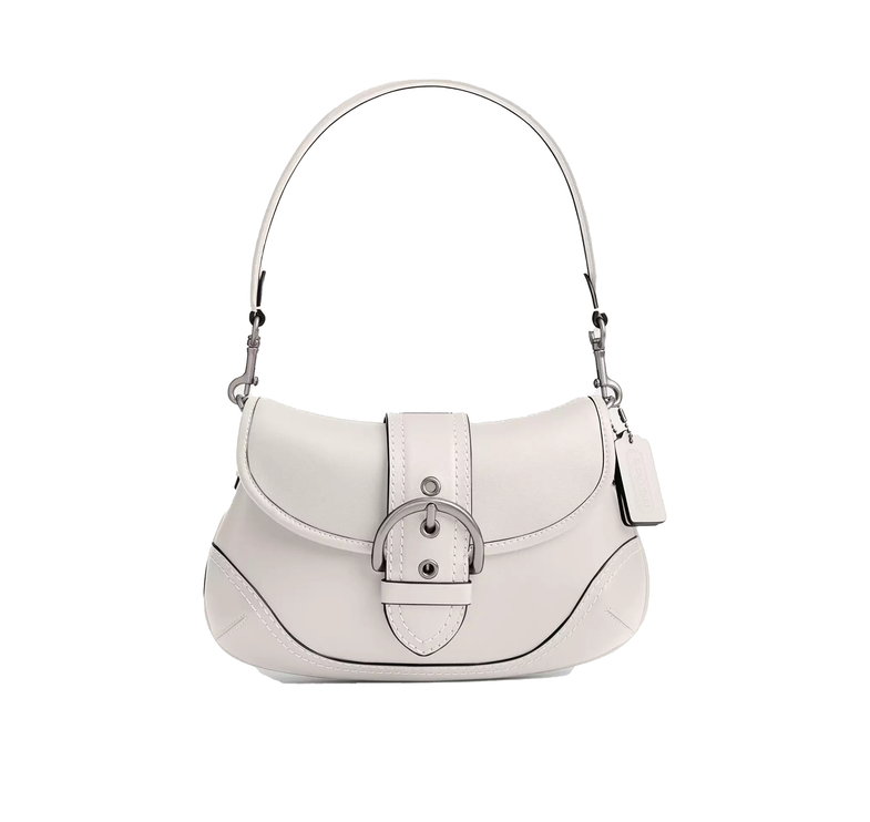 Coach Women's Soho Flap Bag In Regenerative Leather Silver/Chalk