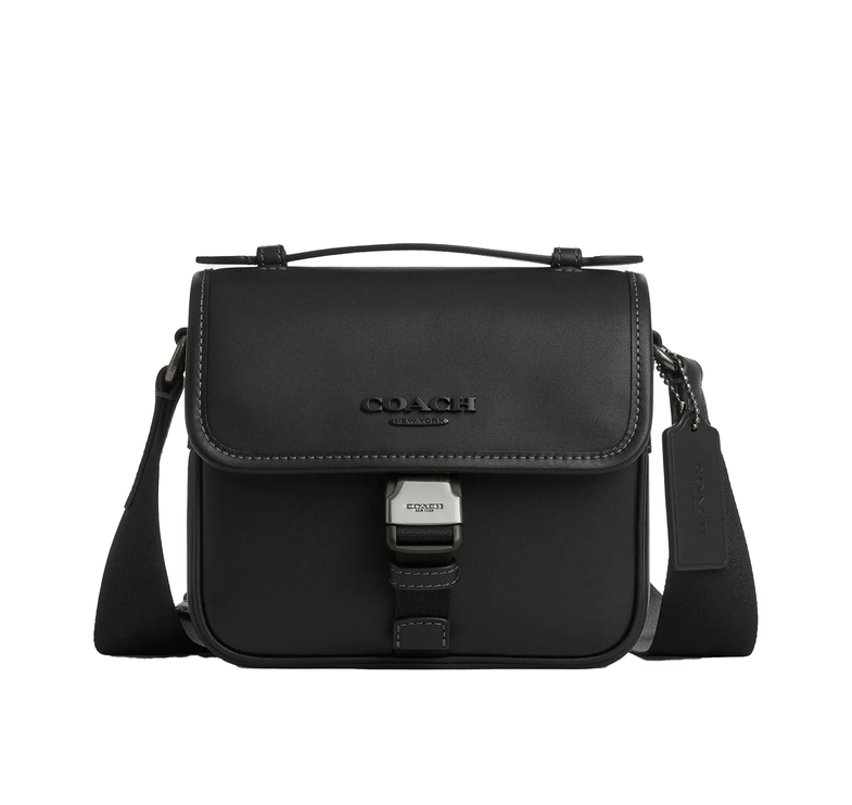 Coach Unisex Racer Crossbody Bag Gunmetal/Black