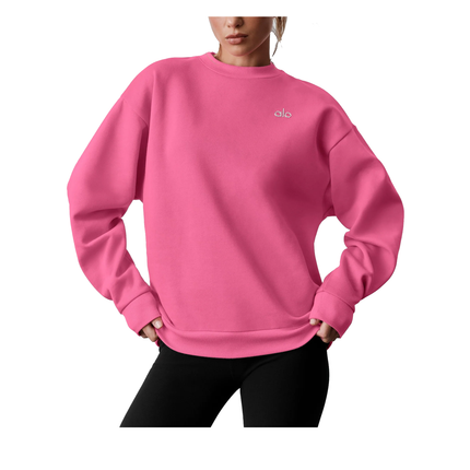 alo Women's Accolade Crew Neck Pullover Paradise Pink
