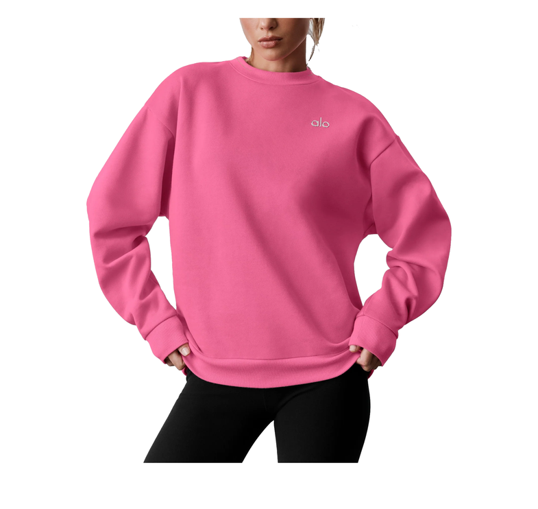 alo Women's Accolade Crew Neck Pullover Paradise Pink