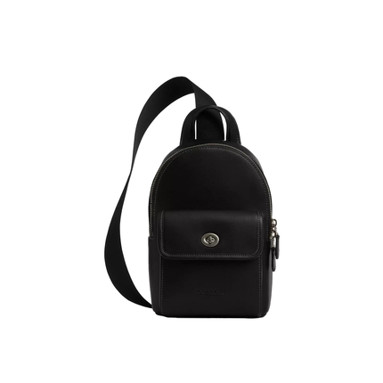 Coach Unisex Small Turnlock Sling Pack Gunmetal/Black
