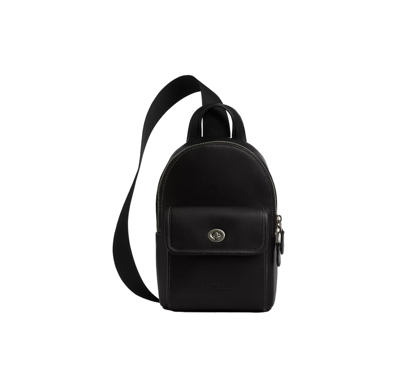 Coach Men's Small Turnlock Sling Pack Gunmetal/Black