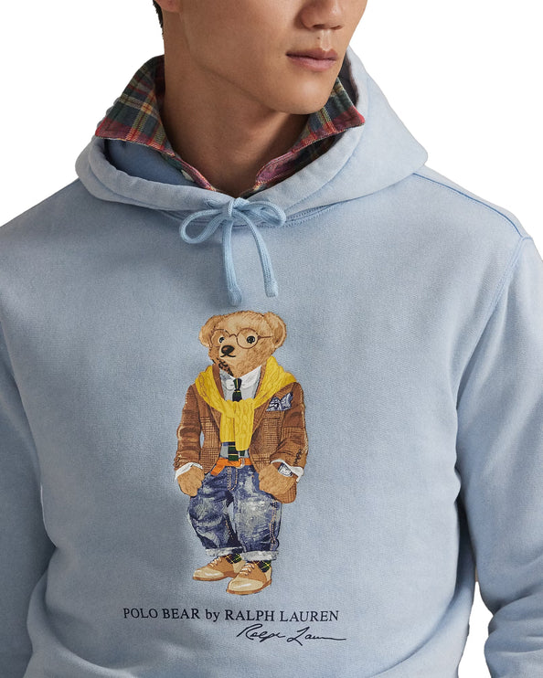 Polo Ralph Lauren Men's Polo Bear Garment-Dyed Fleece Hoodie Southport Blue/Heritage Bear