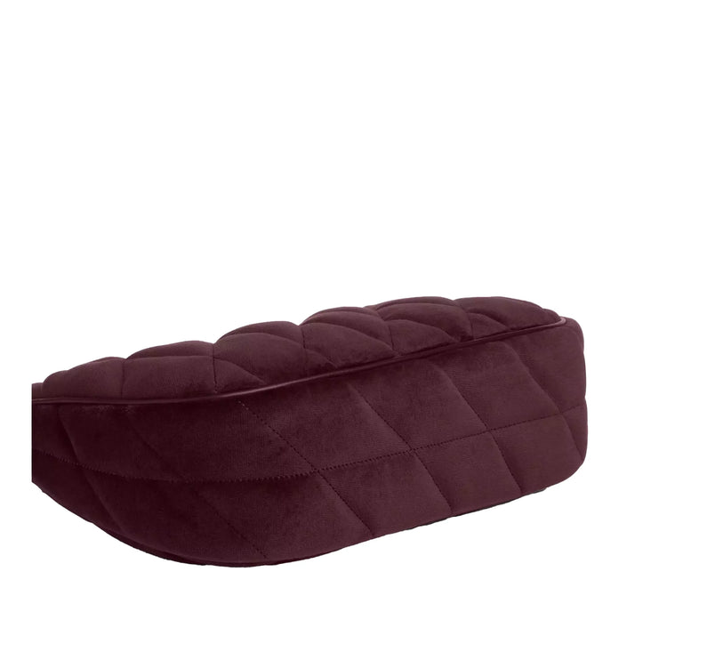 Coach Women's Teri Shoulder Bag In Organic Cotton With Quilting Gunmetal/Burgundy