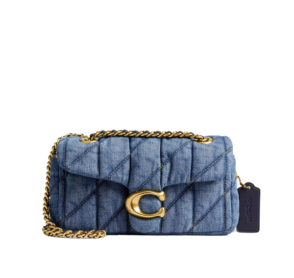 Coach Women's Tabby Shoulder Bag 20 With Quilting Denim/Brass/Indigo