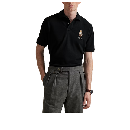 Polo Ralph Lauren Men's Classic Fit Polo Bear Mesh Polo Shirt  Polo Black