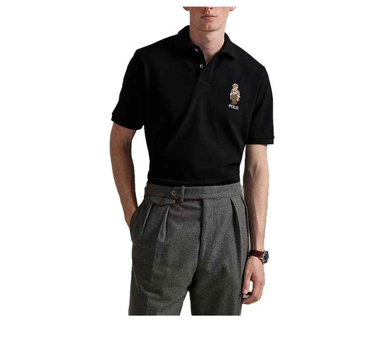 Polo Ralph Lauren Men's Classic Fit Polo Bear Mesh Polo Shirt  Polo Black