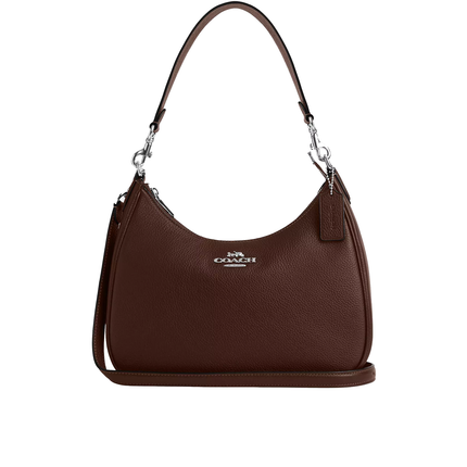 Coach Women's Teri Hobo Bag Pebbled Leather Silver