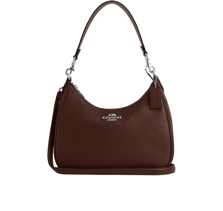 Coach Women's Teri Hobo Bag Pebbled Leather Silver