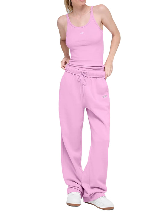 alo Women's Ribbed Prosper Tank Candy Heart Pink