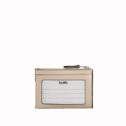 Coach Women's Mini Skinny Id Case Silver/Ivory