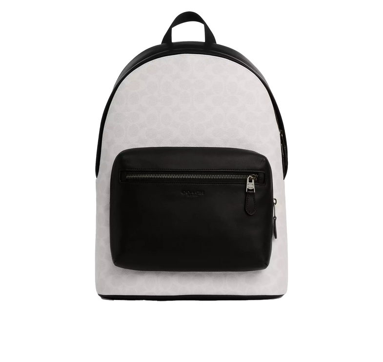 Coach Women's West Backpack In Signature Canvas Gunmetal/Chalk/Black