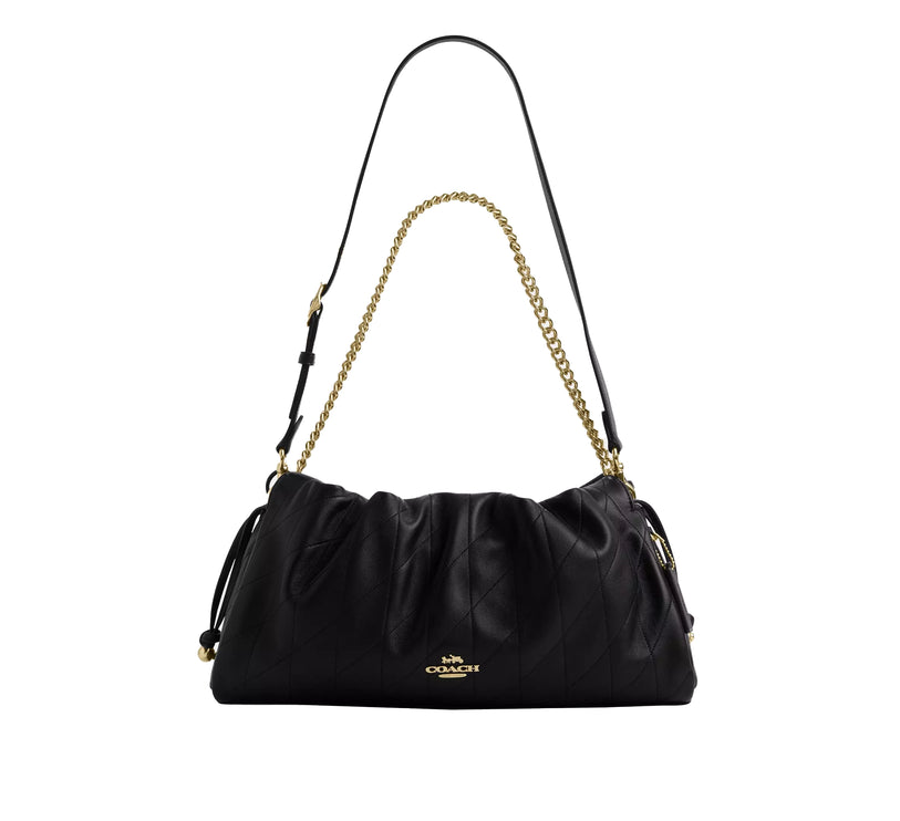Coach Women's Faye Large Shoulder Bag With Quilting Gold/Black