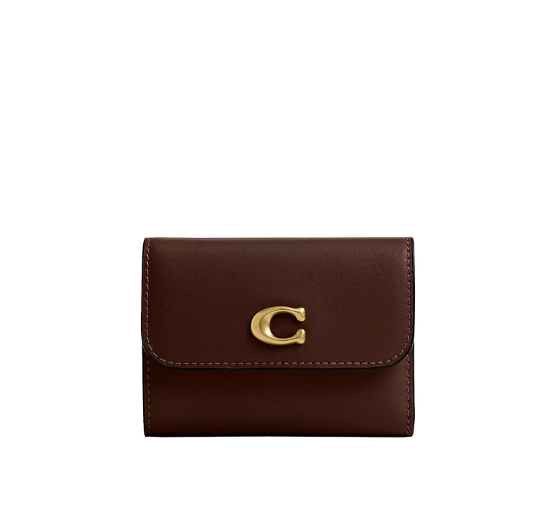 Coach Women's Essential Card Holder Wallet Brass/Maple