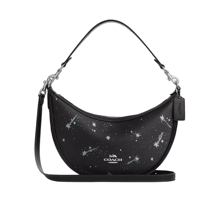 Coach Women's Aria Shoulder Bag With Star Print Silver/Black Multi