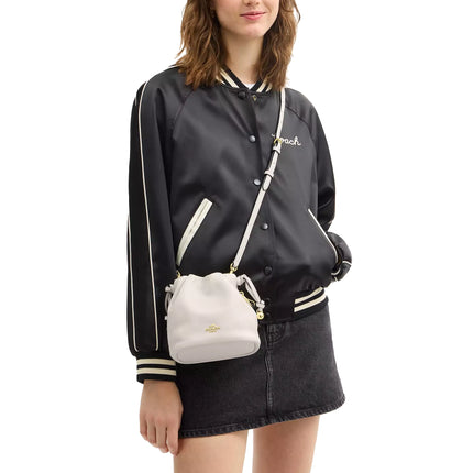 Coach Women's Faye Mini Drawstring Bag With Ruching Gold/Chalk