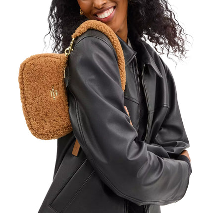 Coach Women's Teri Mini Crossbody Bag In Shearling Gold