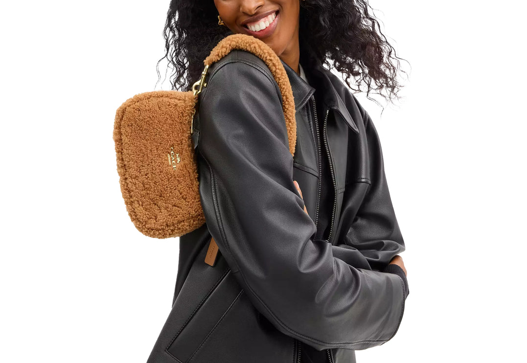 Coach Women's Teri Mini Crossbody Bag In Shearling Gold