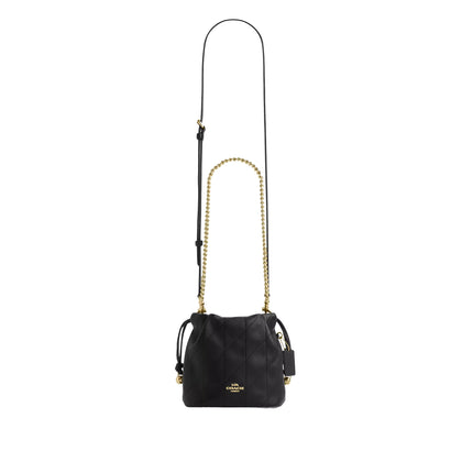Coach Women's Faye Mini Drawstring Bag With Quilting Gold/Black