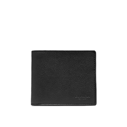 Coach Men's Id Billfold Wallet Black Antique Nickel/Black