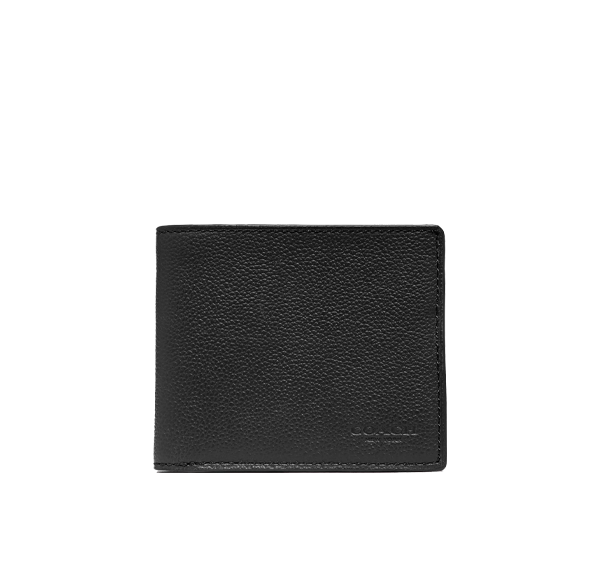 Coach Men's Id Billfold Wallet Black Antique Nickel/Black