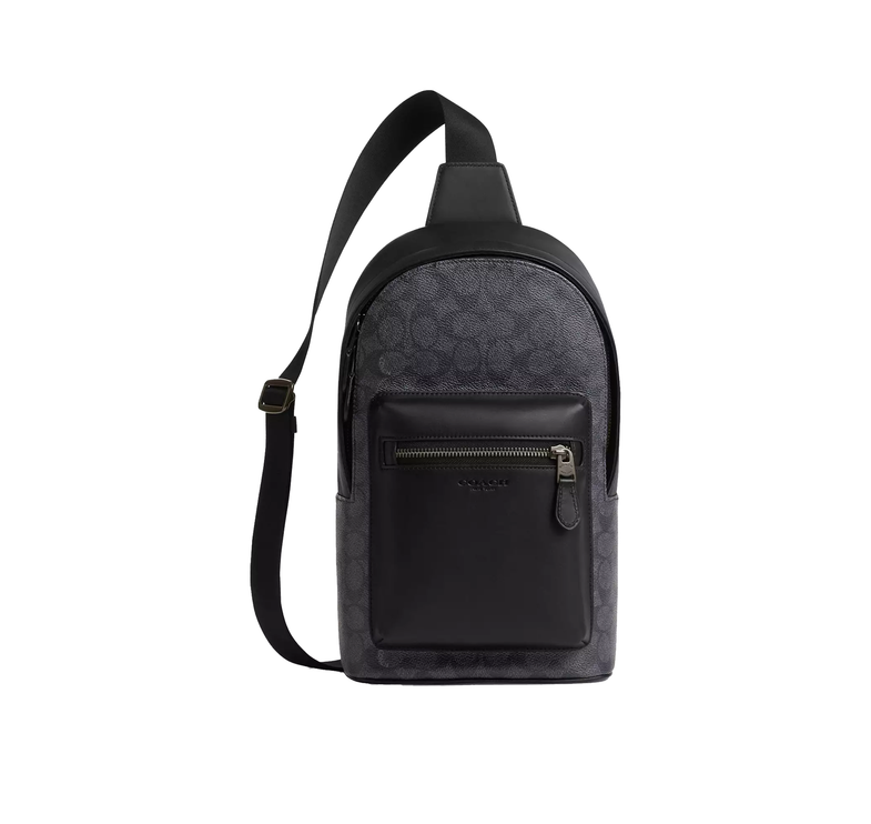 Coach Women's West Pack In Signature Canvas Gunmetal/Charcoal/Black
