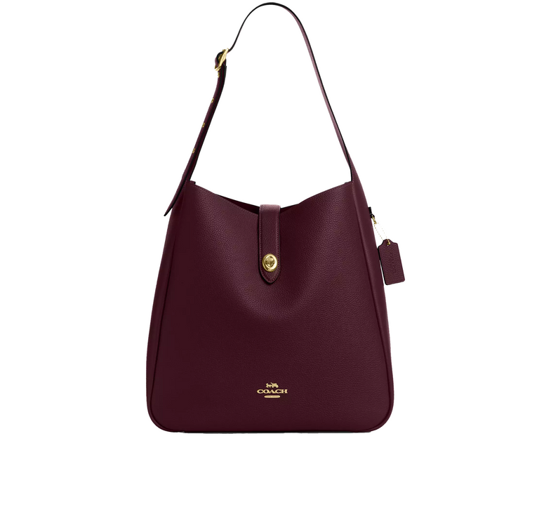Coach Women's Hadley Large Shoulder Bag Gold/Dark Wine