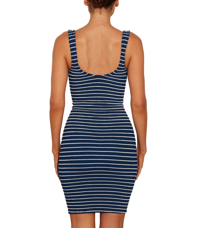 HUNZA G Women's Tank Dress Navy/White Stripe