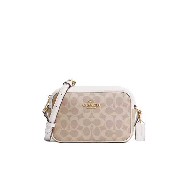 Coach Women's Mini Jamie Camera Bag In Signature Canvas Gold/Sand/Chalk