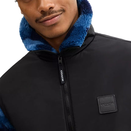 Coach Men's Sherpa Jacket Blue Camo