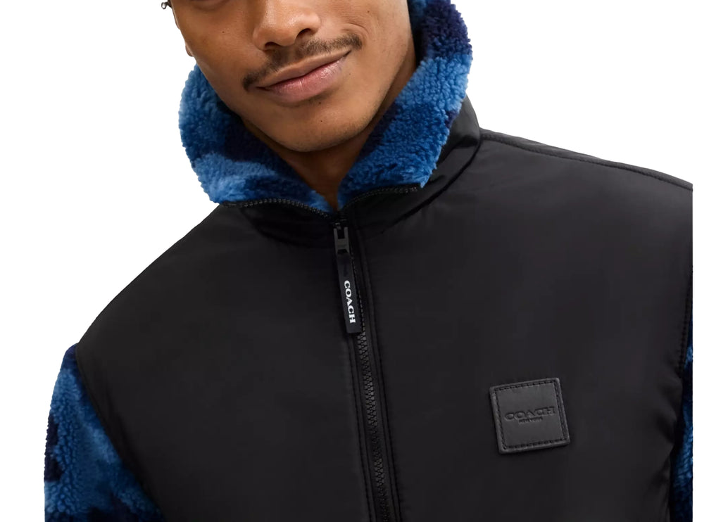 Coach Men's Sherpa Jacket Blue Camo