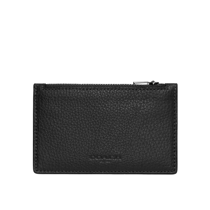 Coach Women's Zip Card Case Gunmetal/Black