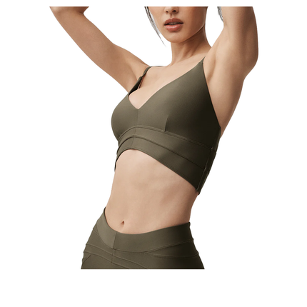 alo Women's Airlift Evolve Bra Olive Tree