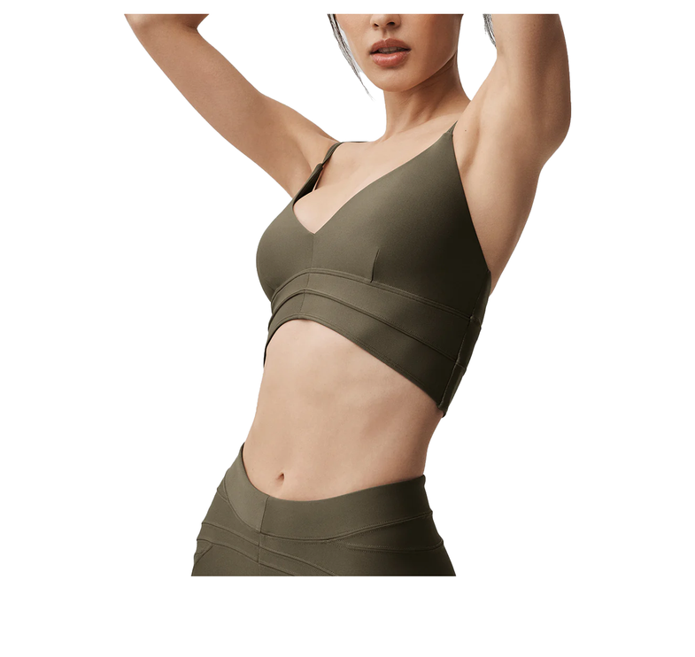 alo Women's Airlift Evolve Bra Olive Tree