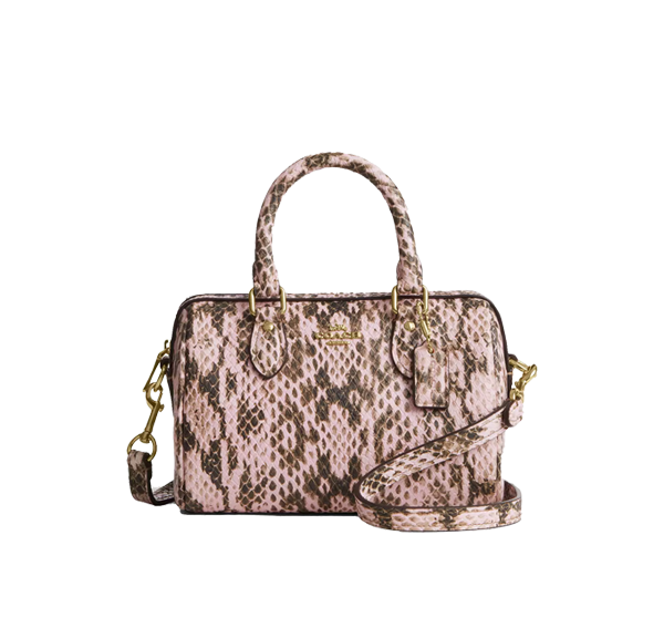 Coach Women's Mini Rowan Crossbody Bag Gold/Pink