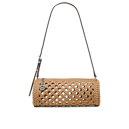 Michael Kors Women's Izzy Small Crocheted Barrel Pochette Peanut