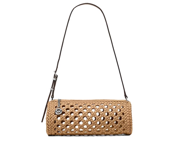 Michael Kors Women's Izzy Small Crocheted Barrel Pochette Peanut