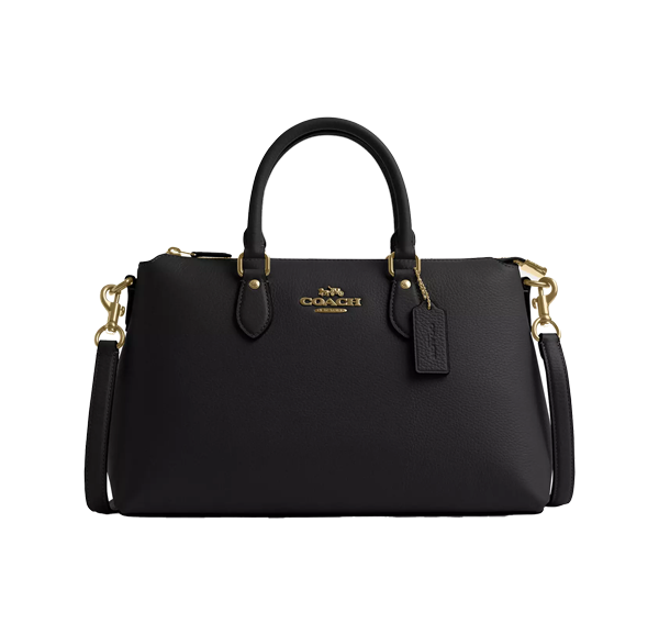 Coach Women's Georgia Satchel Bag Gold/Black