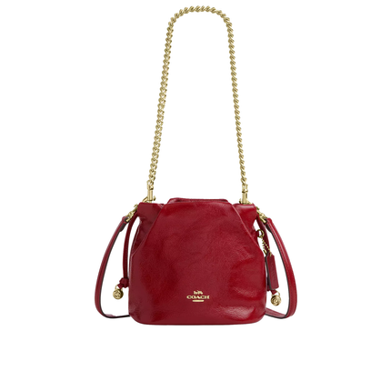 Coach Women's Faye Mini Drawstring Bag Gold/Dark Cardinal