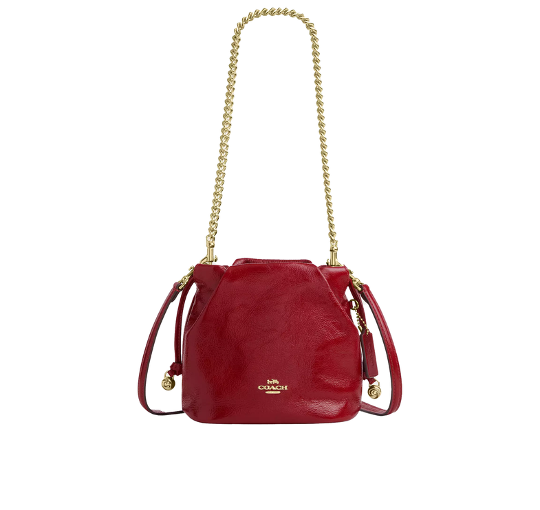 Coach Women's Faye Mini Drawstring Bag Gold/Dark Cardinal