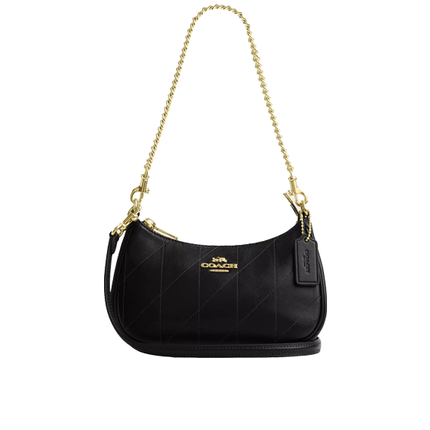 Coach Women's  Teri Mini Crossbody Bag With Quilting Gold/Black