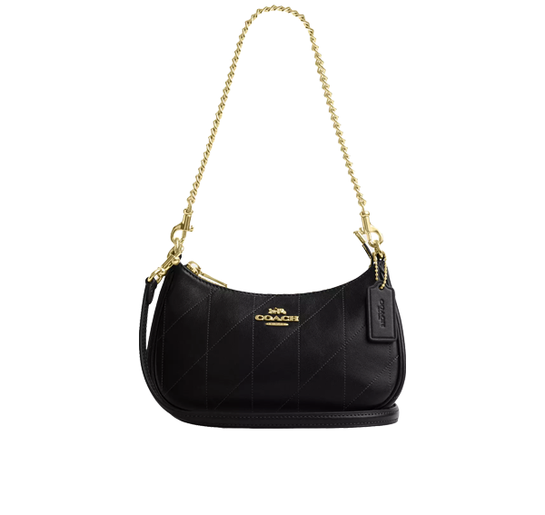 Coach Women's  Teri Mini Crossbody Bag With Quilting Gold/Black