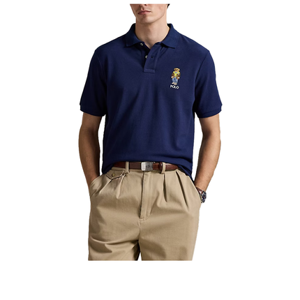 Polo Ralph Lauren Men's Classic Fit Polo Bear Mesh Polo Shirt Newport Navy/Heritage Bear