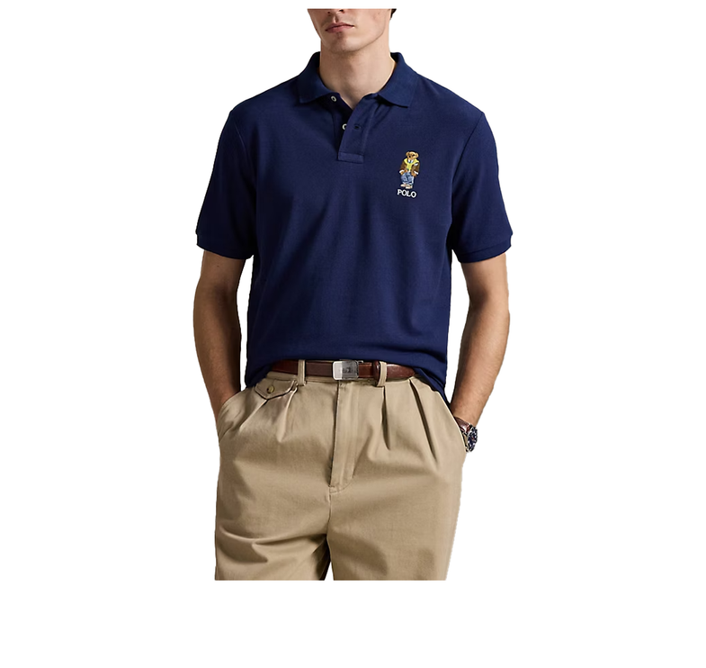 Polo Ralph Lauren Men's Classic Fit Polo Bear Mesh Polo Shirt Newport Navy/Heritage Bear